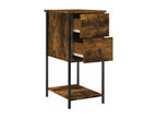 2-piece bedside tables, smoked oak, 32x42x70 cm, engineered wood, 53186ZWOQ