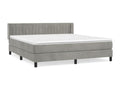 Upholstered bed base and mattress, light grey, 160x200cm, velvet