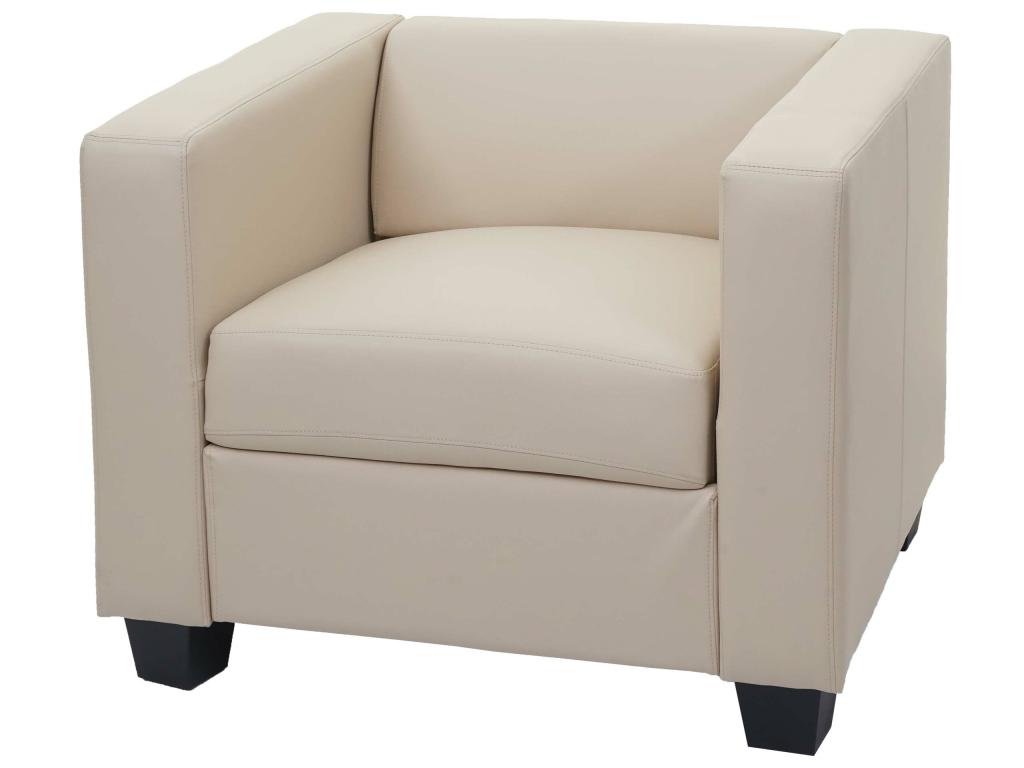 Homelumiere armchair in cream faux leather