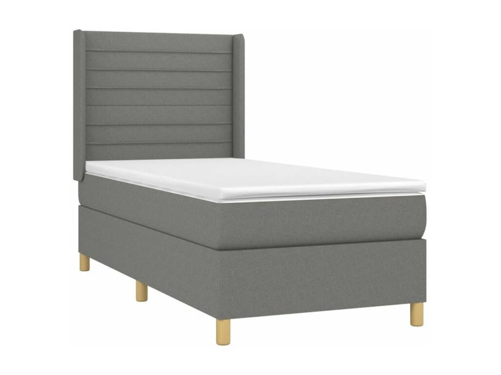 Homelumiere bed base and mattress, dark grey, 90x190 cm, fabric