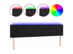 Black LED Headboard 160x5x78/88 cm Velvet