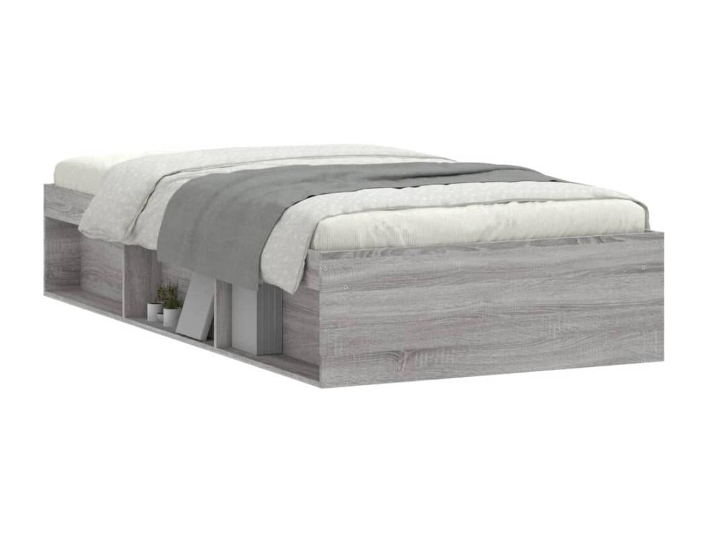 Artanzy bed frame without mattress, grey, 100x200 cm, 88407EDHP