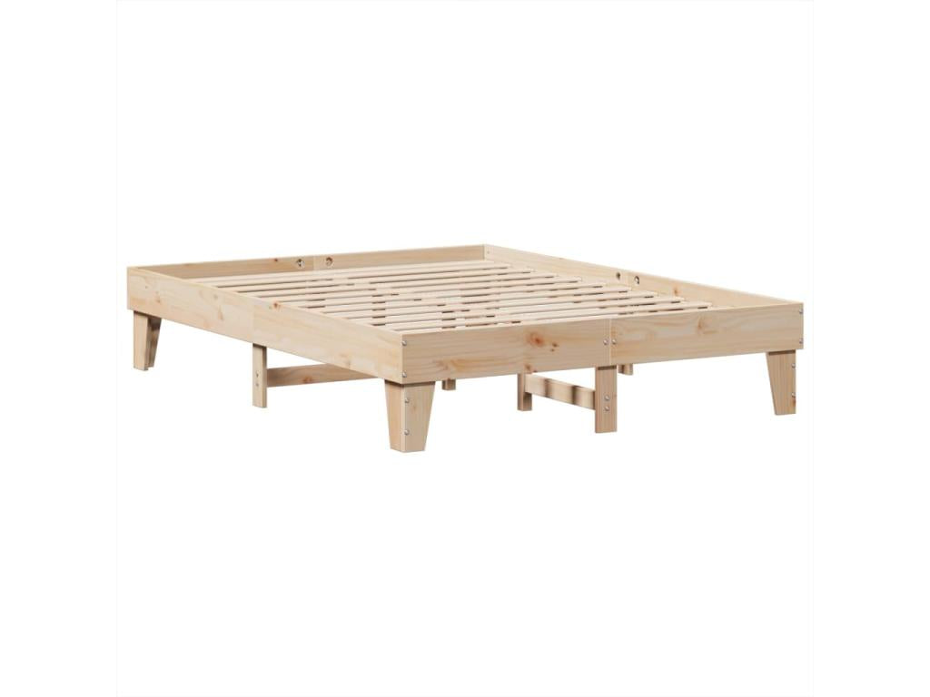 Bed frame without mattress 150x200 cm solid pine wood