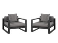 Set of 2 aluminum garden chairs - Anthracite - Delimoa 60788QXES