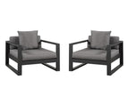 Set of 2 aluminum garden chairs - Anthracite - Delimoa 60788QXES
