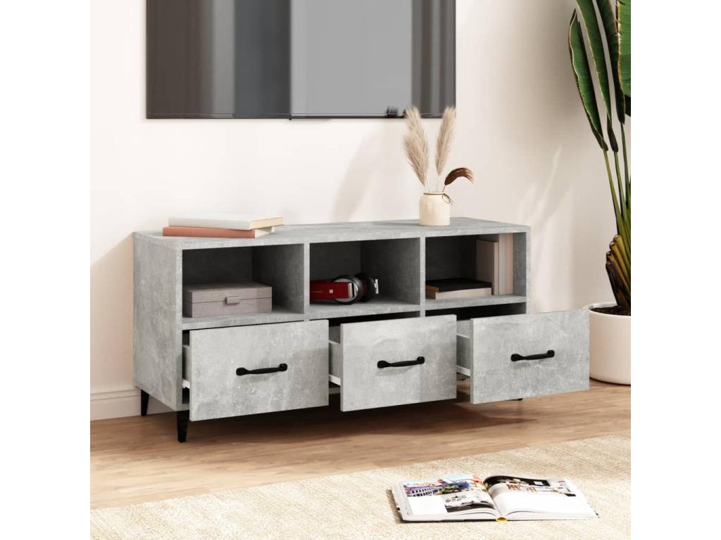 TV stand, concrete grey, 102x35x50 cm, engineered wood