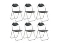 Set of 6 folding kitchen/dining chairs, simple design, black synthetic material, CDS022779 68486MTJD