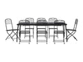 Homelumiere 9-piece anthracite metal garden dining set