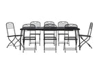 Homelumiere 9-piece anthracite metal garden dining set
