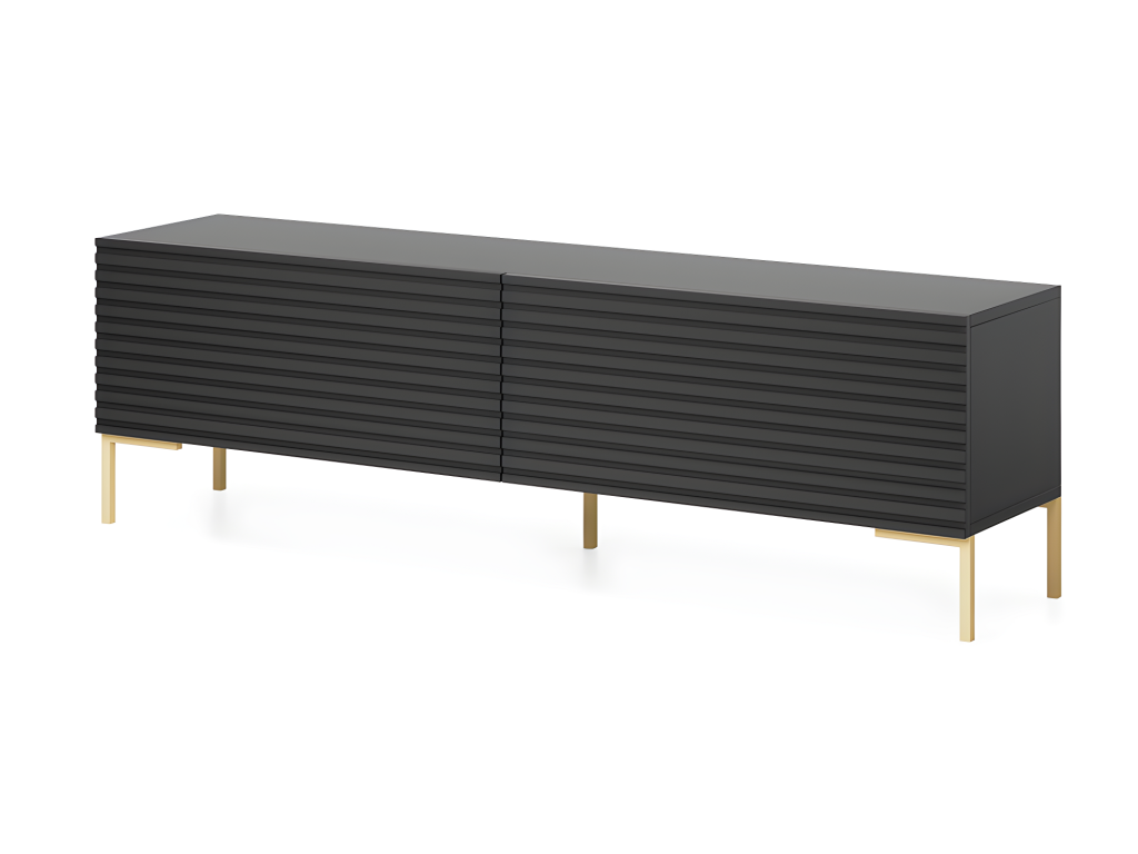 TV stand - 140 cm - black slats - Homelumiere