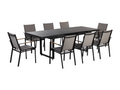 Delimoa 8-Seater Garden Dining Set, Black Metal, 43331FWRE
