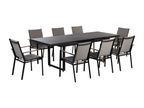 Delimoa 8-Seater Garden Dining Set, Black Metal, 43331FWRE