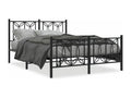 Metal bed frame without mattress, with black bed legs, 140x200cm
