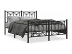 Metal bed frame without mattress, with black bed legs, 140x200cm