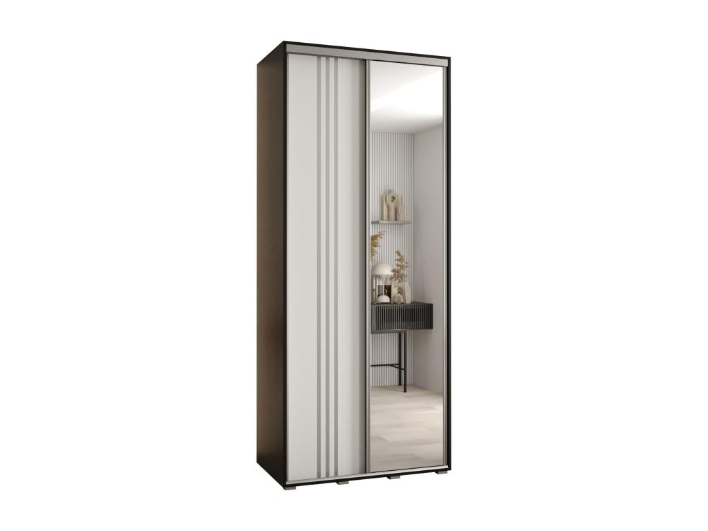 Delimoa 7 Sliding Door Wardrobe 235.2/110/60 2 Doors Black/White/Silver 41800CEBX