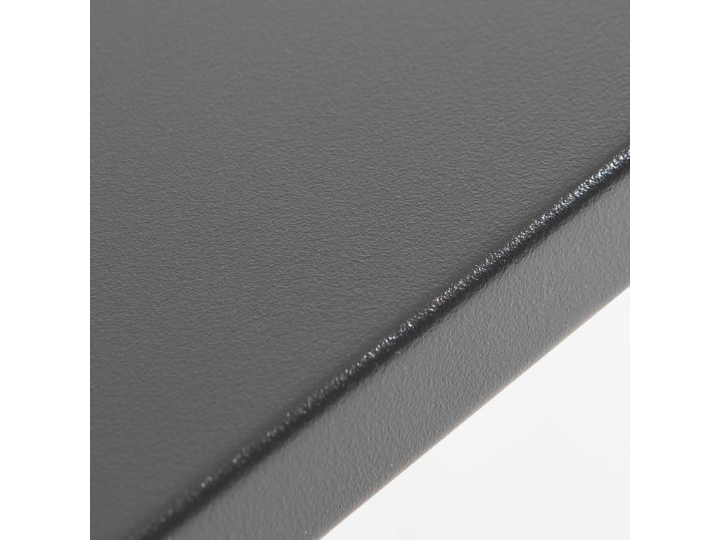 Square garden table and 2 grey steel chairs set - Homelumiere