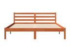 Brown waxed bed frame 160x200 cm solid pine wood