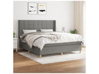 Homelumiere bed base with dark grey 160x200 mattress, fabric
