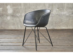 Chair - brown faux leather - Homelumiere