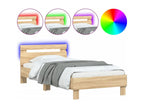Bed frame without mattress with LED lights, 90x200 cm
