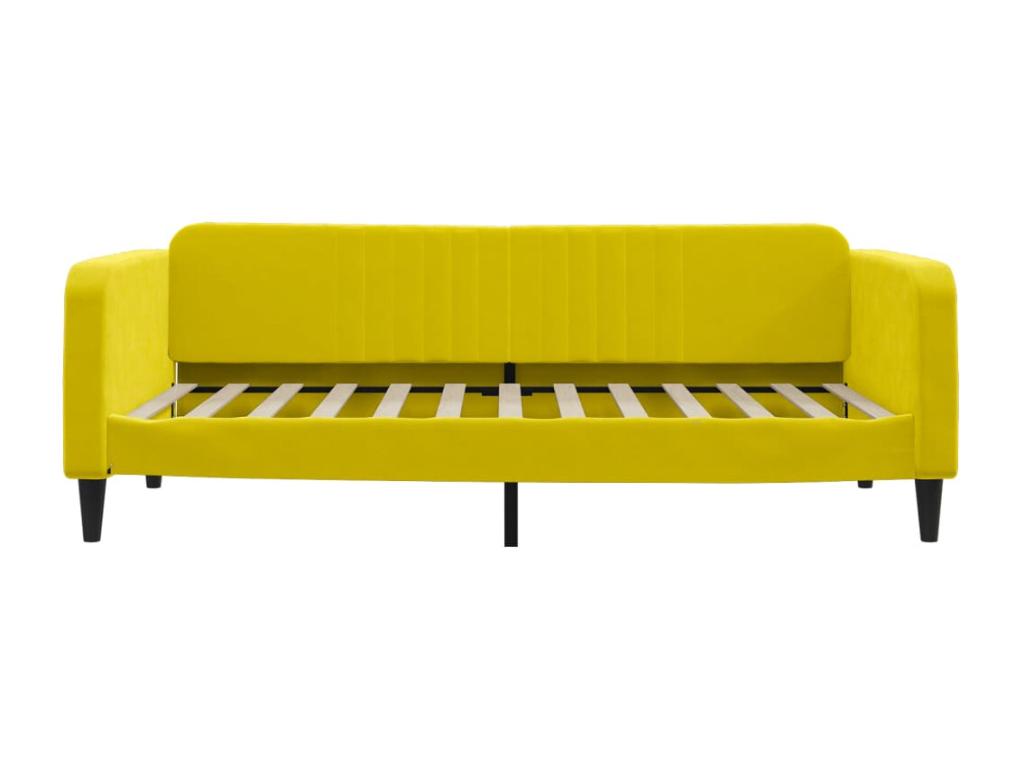 Daybed with yellow 100x200 cm velvet mattress