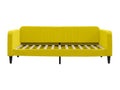 Daybed with yellow 100x200 cm velvet mattress