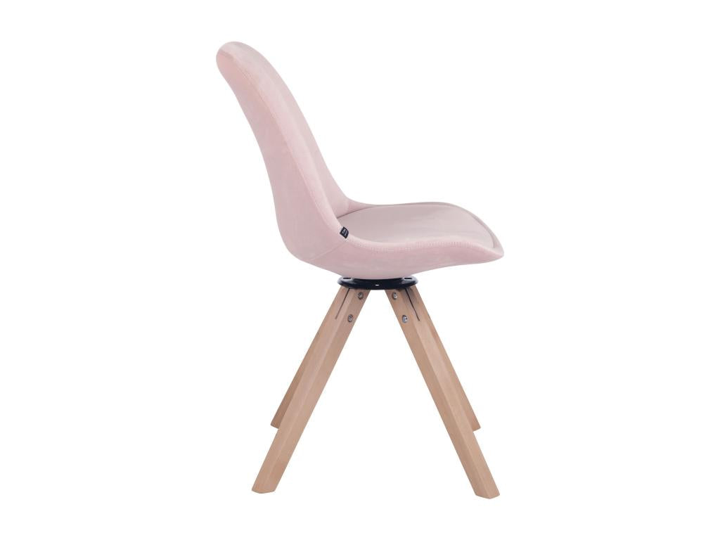 Dining chair - Velvet/Wood - Pink - Homelumiere