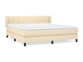 Upholstered bed base with mattress, Cream, 180x200 cm, Fabric