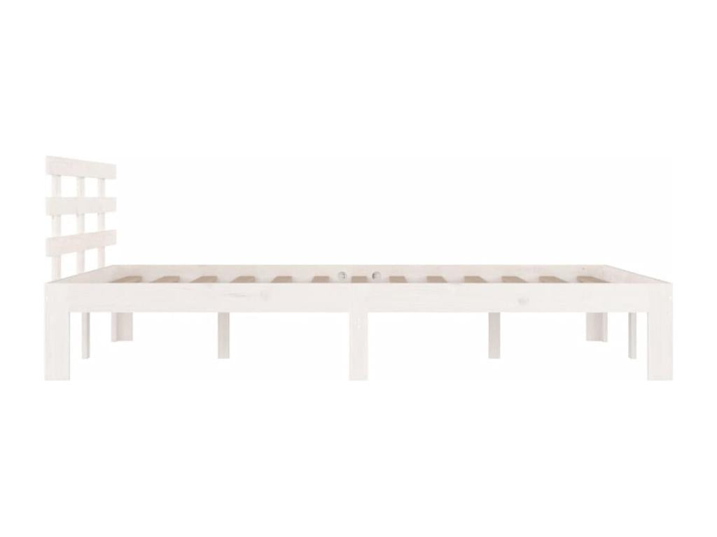 White Solid Wood Bed Frame 160x200 cm