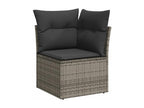 11-piece garden furniture set with grey resin wicker cushions