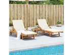 Set of 2 sun loungers with cushions, 200x68x83 cm, wood, Homelumiere