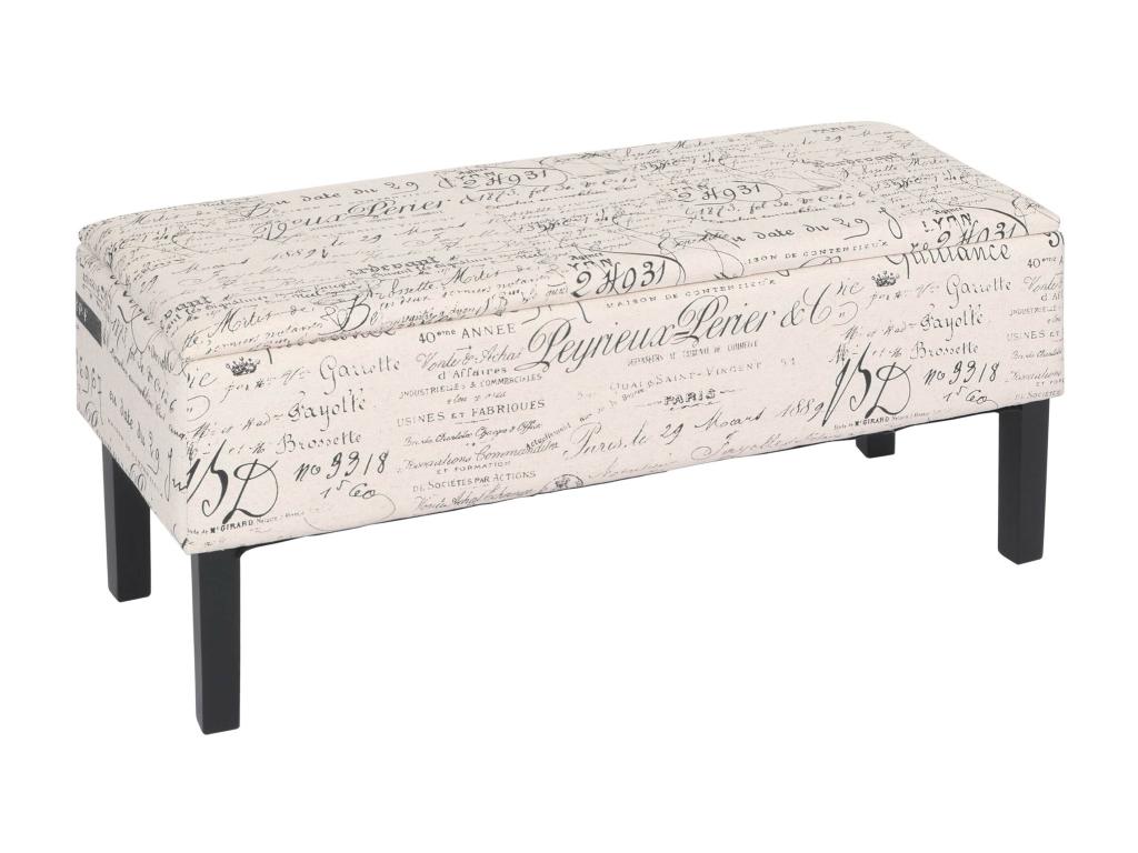 Homelumiere bench/storage chest 95x36x44 fabric with writing pattern