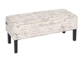 Homelumiere bench/storage chest 95x36x44 fabric with writing pattern