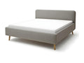 Upholstered adult bed 160x200cm with fabric headboard, Homelumiere slatted base and storage