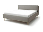 Upholstered adult bed 160x200cm with fabric headboard, Homelumiere slatted base and storage