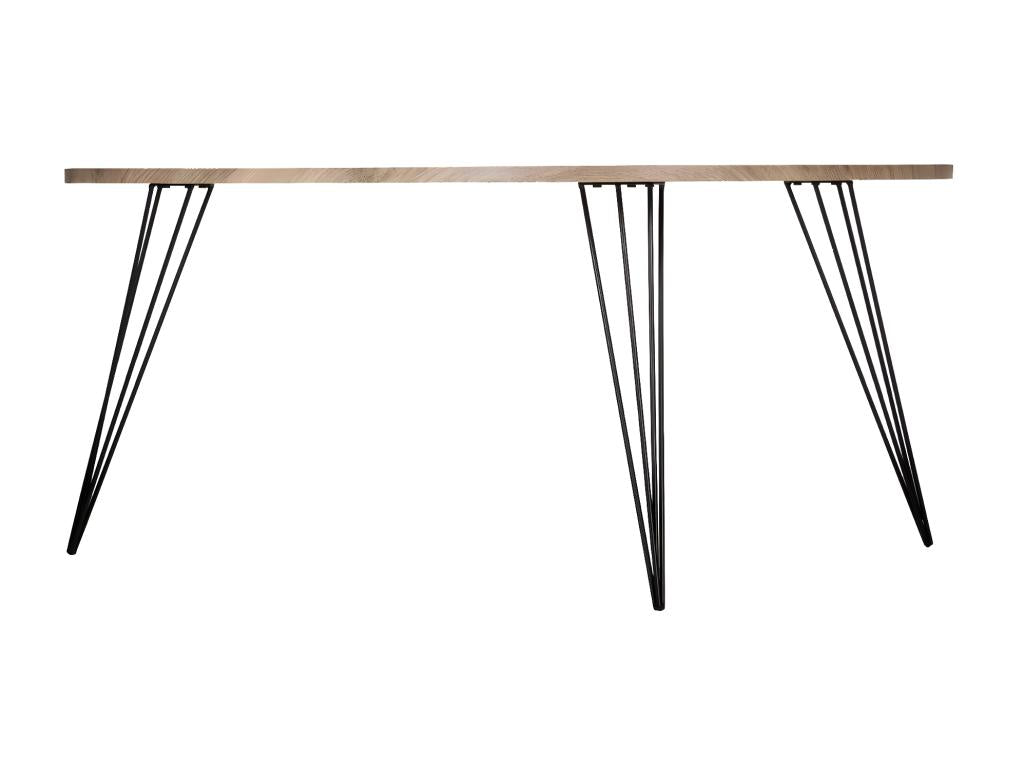 Coffee table in wood with black metal legs, 97x65 x H 50 cm