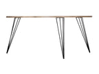 Coffee table in wood with black metal legs, 97x65 x H 50 cm