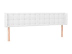 Headboard with wings, white, 183x16x78/88 cm, faux leather