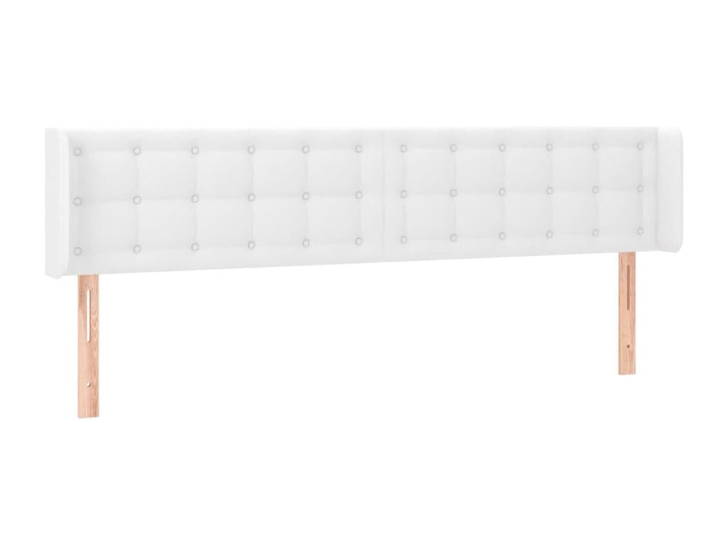 Headboard with wings, white, 183x16x78/88 cm, faux leather