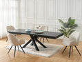 Extendable dining table for 6 to 10 people in MDF and metal - Black - Homelumiere