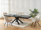Extendable dining table for 6 to 10 people in MDF and metal - Black - Homelumiere