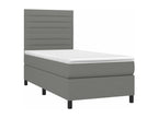Homelumiere bed base with dark grey 80x200 mattress, fabric