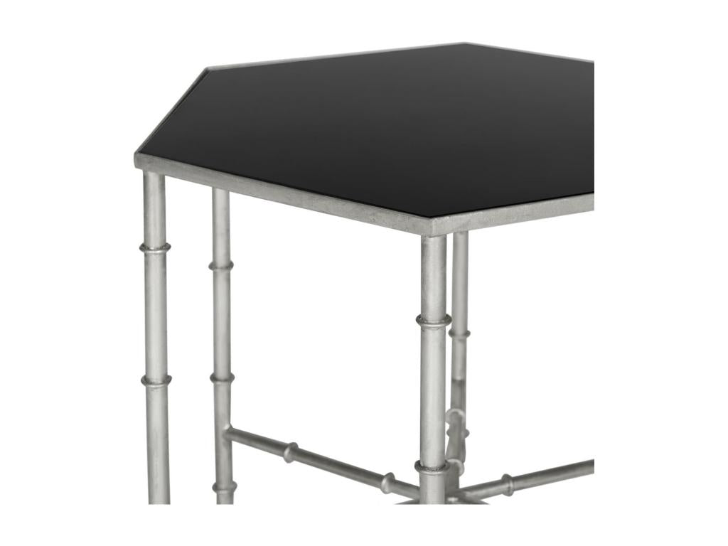 Silver and black side table 50x43x43.18 cm - Artanzy 22724VVEZ