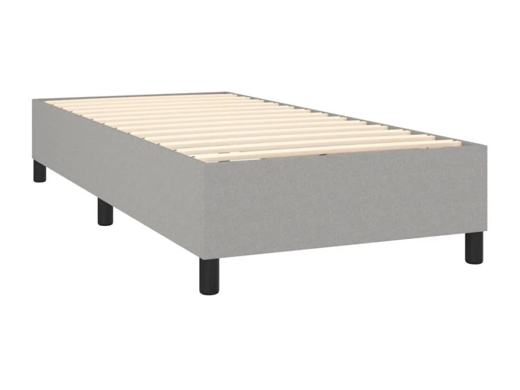 Homelumiere bed base with light grey mattress 80x200 cm fabric