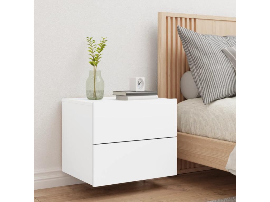 Wall-mounted bedside table with Delimoa white LED light 40667LDPY