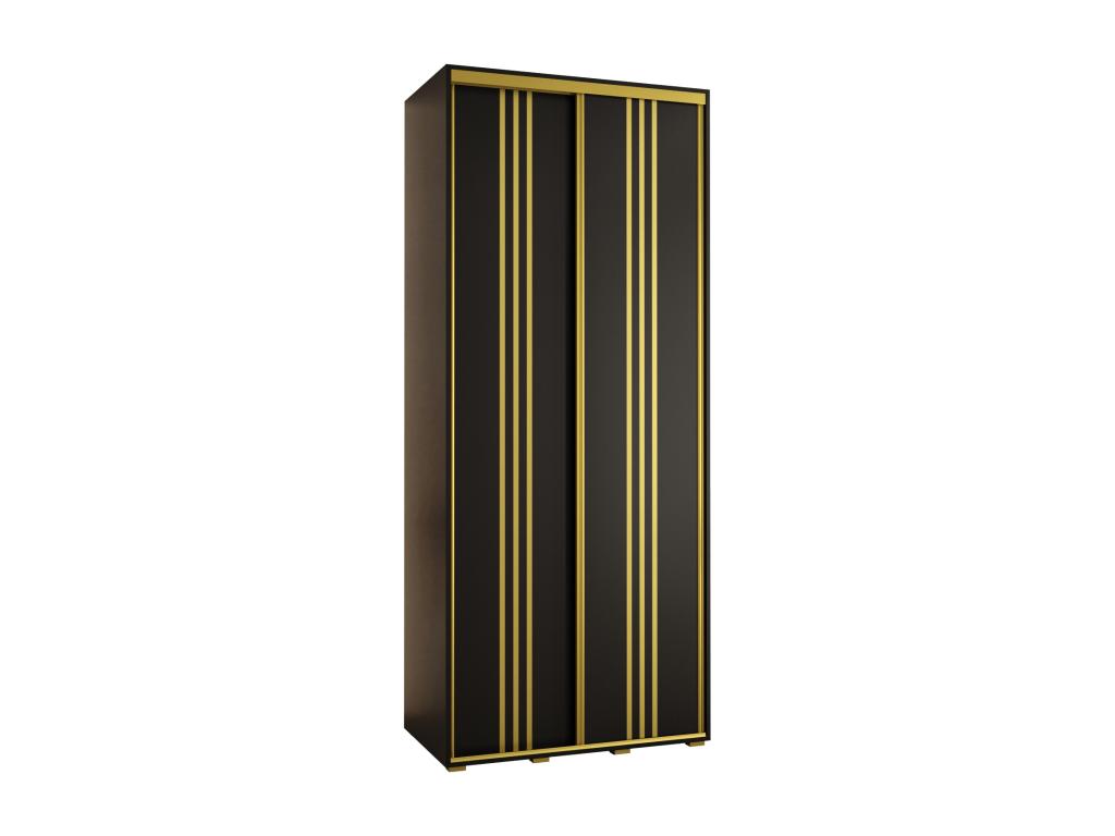 Homelumiere 6 Sliding Door Wardrobe 235.2/100/45 2 Doors Black/Black/Gold