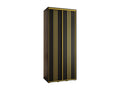 Homelumiere 6 Sliding Door Wardrobe 235.2/100/45 2 Doors Black/Black/Gold