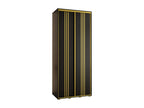 Homelumiere 6 Sliding Door Wardrobe 235.2/100/45 2 Doors Black/Black/Gold