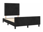 Black velvet bed frame without mattress, 120x190 cm