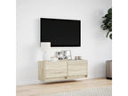 Homelumieree wall-mounted TV unit with LED lighting, oak finish, 100x31x35 cm